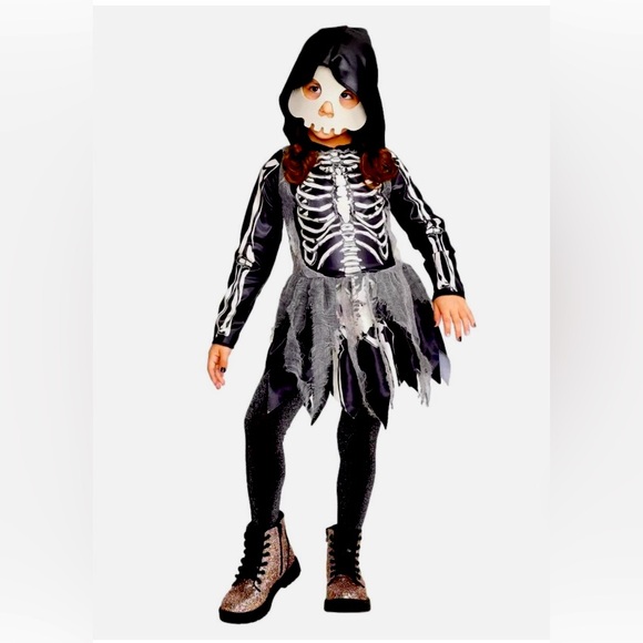 Hyde and Eek Other - Hyde& Eek Girls Mystic Bones Skeleton Print Dress Size S (4-7) Halloween Costume